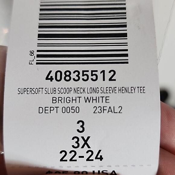 Torrid Bright White Supersoft Slub Scoop Neck Henley Tee. NWT, 3X - Picture 5 of 8